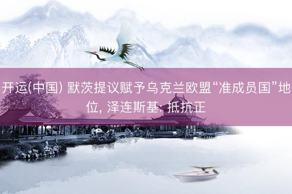 开运(中国) 默茨提议赋予乌克兰欧盟“准成员国”地位, 泽连斯基: 抵抗正