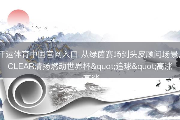 开运体育中国官网入口 从绿茵赛场到头皮顾问场景, CLEAR清扬燃动世界杯"追球"高涨