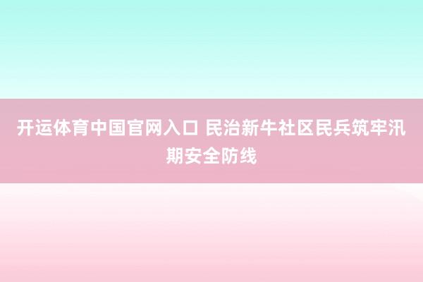 开运体育中国官网入口 民治新牛社区民兵筑牢汛期安全防线